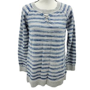 Ruff Hewn Blue and Gray Stripe Sweater Size Medium